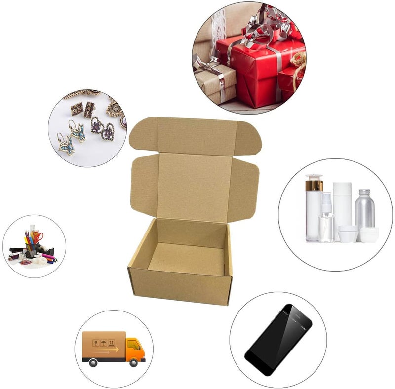 Livejun 7x6x3 inch Shipping Boxes Pack of 25， Brown Corrugated Cardboard Box Mailer Boxes for Packaging Small Business Shipping，Boxes for Birthday Wedding Party Gift Giving (7 x 6 x 3) - Image 3